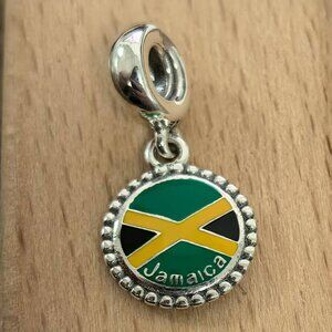 Pandora Shaped Jamaica Flag Exclusive Charm, S925 Silver Bracelets